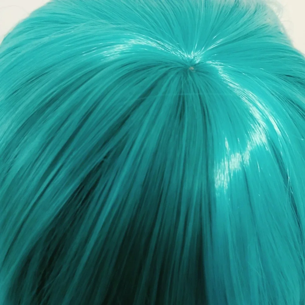 Cosplay Short Bob Wig with Bangs Teal Blue Synthetic 12 Inch NEW